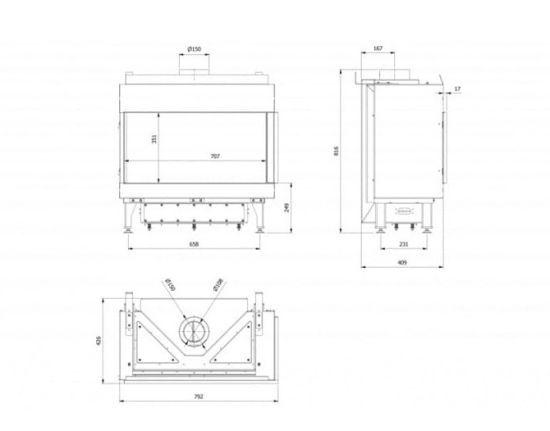 фото Топка газовая Kratki PRO LEO/P/70