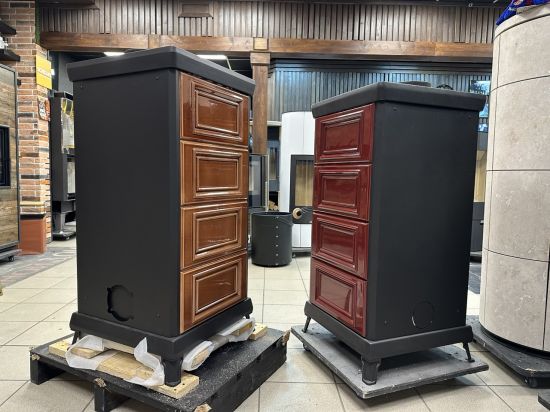 фото Печь-камин Astov Майолика карамель