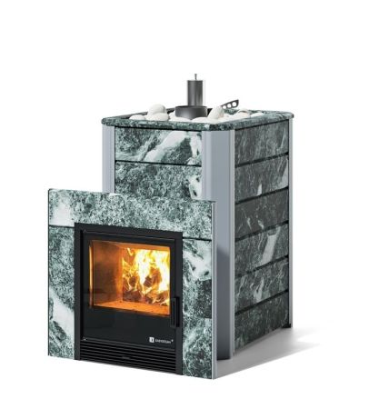 фото Печь для бани Easysteam Ялта 25 К/2024 в облицовке из камня