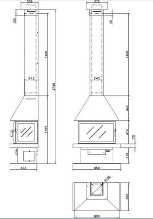 фото Стальной камин Rocal L LL CALOR LL-15A