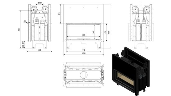 фото Каминная топка KRATKI Mila T/G