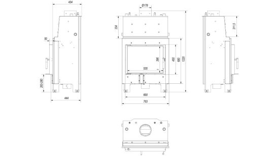 фото Каминная топка с водяным контуром MBM PW 10 W