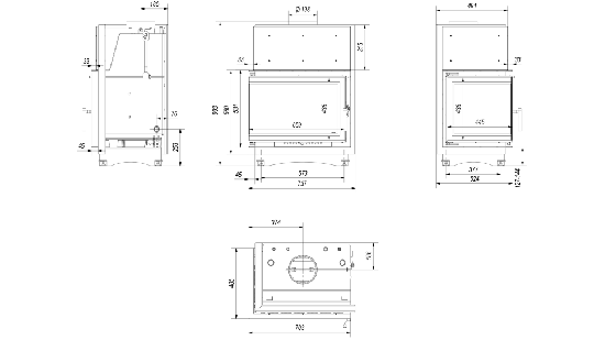 фото Каминная топка KRATKI с водяным контуром Zuzia PW BL 15 BS W Deco