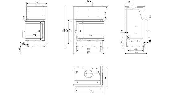 фото Каминная топка с водяным контуром Zuzia PW BP 19 BS W Deco