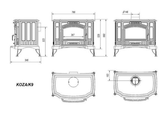 фото Печь-камин Kratki KOZA K9