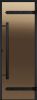 Дверь стеклянная для сауны LEGEND 8/19 черный короб, бронза