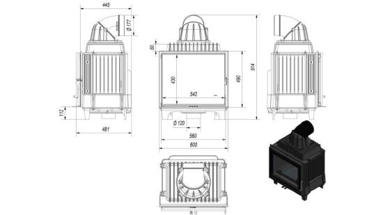фото Каминная топка Kratki Franek 10