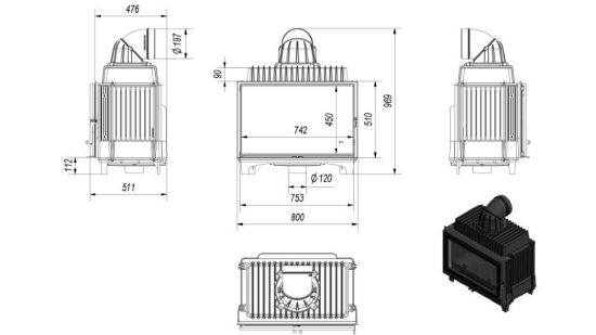 фото Каминная топка Franek 14