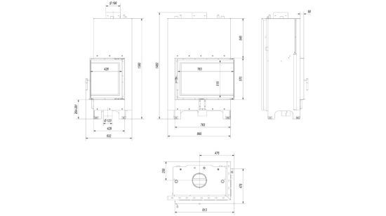 фото Каминная топка с водяным контуром MBA PW 17 P BS W, змеевик