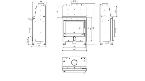 фото Каминная топка с водяным контуром MBA PW 17 W