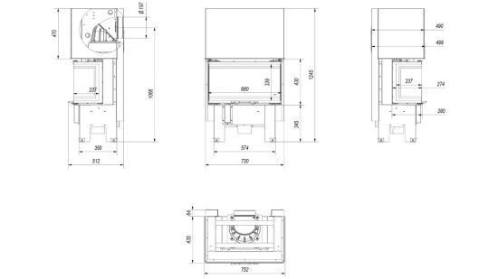 фото Каминная топка длительного горения  NBC 7, гильотина Kratki