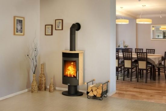 фото Поворотный печь-камин Tartu 5 черная/мокка крем ABX