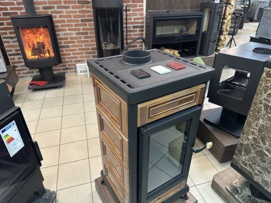 фото Печь-камин Astov Майолика карамель