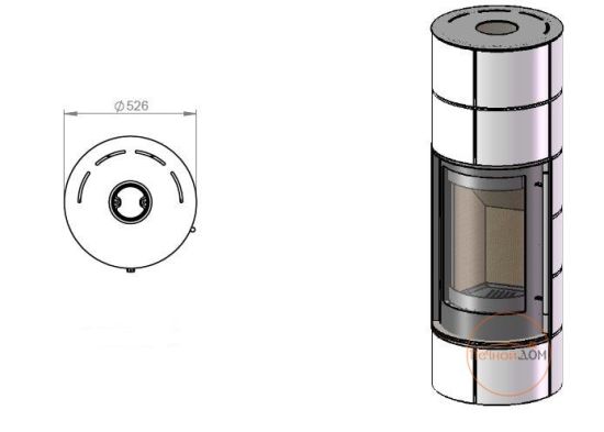 фото Вертикальная печь-камин Ember Оля 1 G black