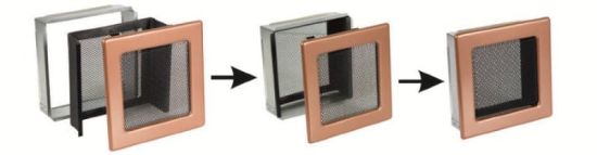 фото Каминная вентиляционная решетка 17*37 Frash медь пористая