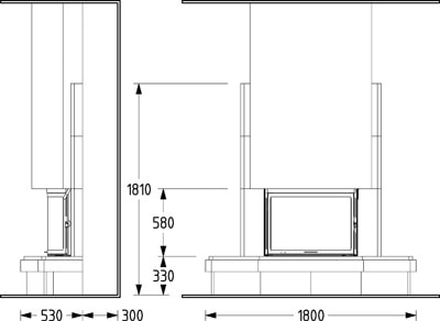 фото Каминная облицовка FORLANE GALB 80 Supra + топка EMERAUDE 1801 Supra