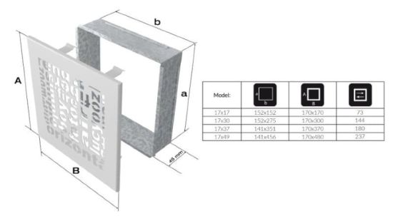 фото Каминная вентиляционная решетка 17*37 ABC черная
