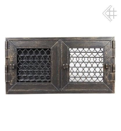 фото Каминная вентиляционная решетка открывающаяся 17*35 Ретро графит