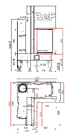 фото Каминная топка BeF Flat V 4 L