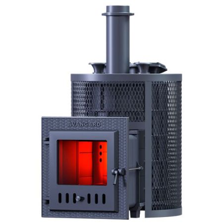 фото Печь для бани АВАНГАРД ЗК 25 (М) Ураган круглая сетка