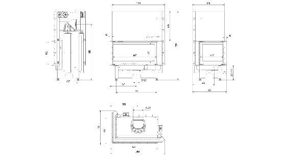 фото Каминная топка Nadia 14 L BS G гильотина,Г-образное стекло