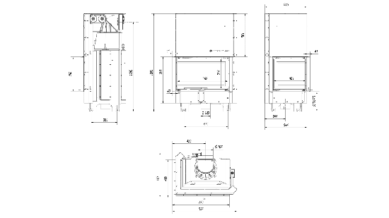 фото Каминная топка MBM L BS G Г-образное стекло,гильотина