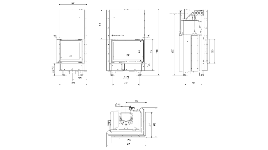 фото Каминная топка MBZ P BS G Г-образное стекло,гильотина