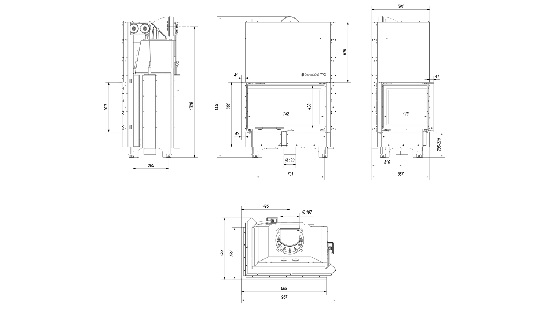 фото Каминная топка подового горения MBO L BS G, гильотина Kratki