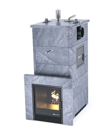 фото Печь Геленджик М2 в полноценном кожухе с закрытым верхом с боковым подключением