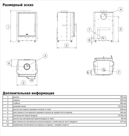 фото Каминная вставка ABX York NI Orion