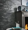 3Д панели из натурального камня кварцит чёрный (Неоклассика)