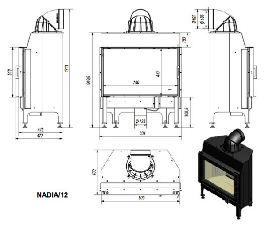 фото Каминная топка Kratki Nadia 12