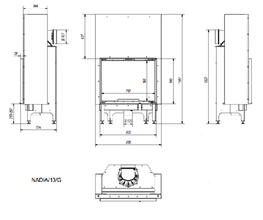 фото Каминная топка Nadia 13 G гильотина