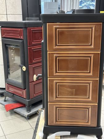 фото Печь-камин Astov Майолика карамель