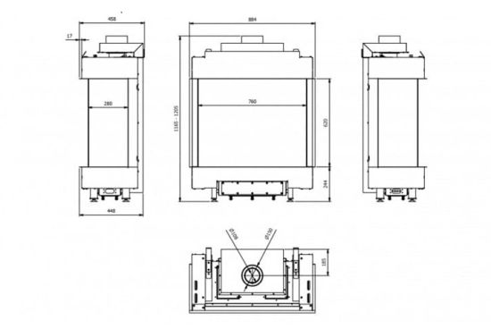 фото Топка газовая Kratki PRO LEO/LP/76/62