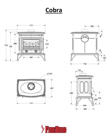 фото Печь-камин Firebird Cobra 13 кВт