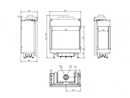 фото Топка газовая Kratki Pro LEO/L/76/62