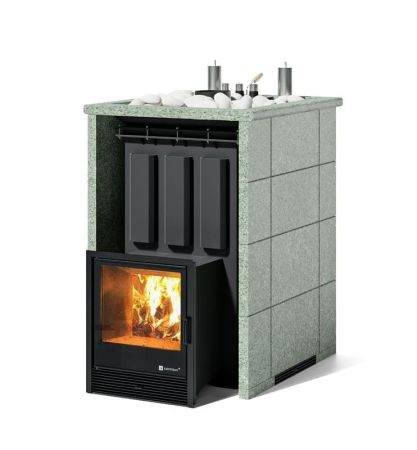 фото Печь для бани Easysteam Домна 45 К в трехстороннем кожухе