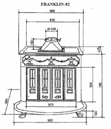 фото Чугунная печь-камин Franklin 82