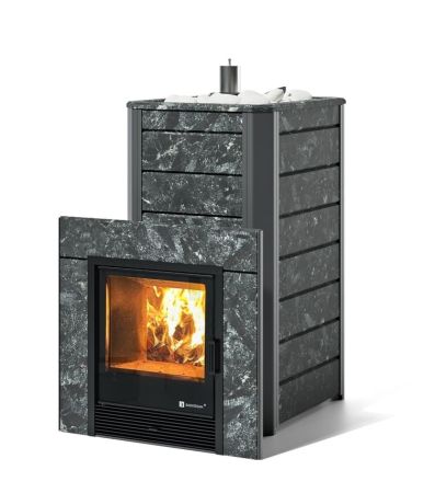 фото Печь для бани Easysteam Ялта 40/2024 в облицовке из камня