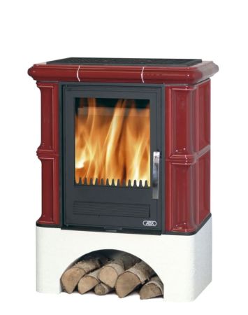 фото Керамическая печь ABX Bavaria K бордо / пикассо белый цоколь 