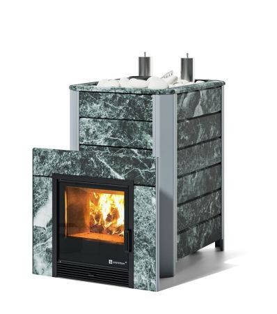 фото Печь для бани Easysteam Ялта 35 К/2024 в облицовке из камня