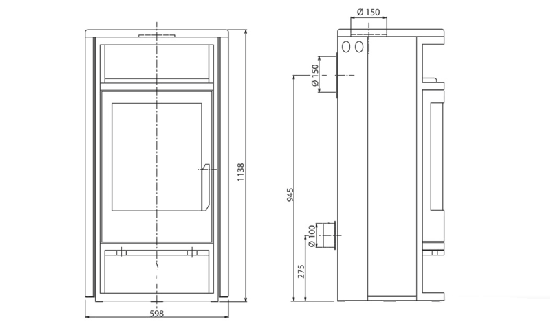 фото Печь-камин Polar 6 в облицовке гранит парадизо ABX