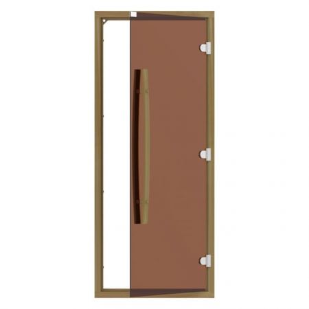 фото SAWO Дверь 7/19, бронза, левая, без порога, кедр, изогнутая ручка