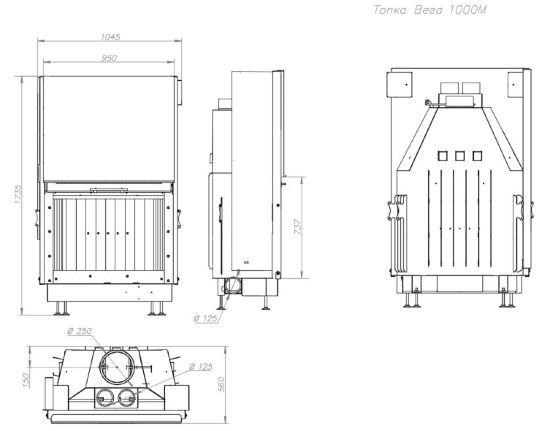 фото Каминная топка Вега 1000МВ