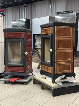 фото Печь-камин Astov Майолика карамель