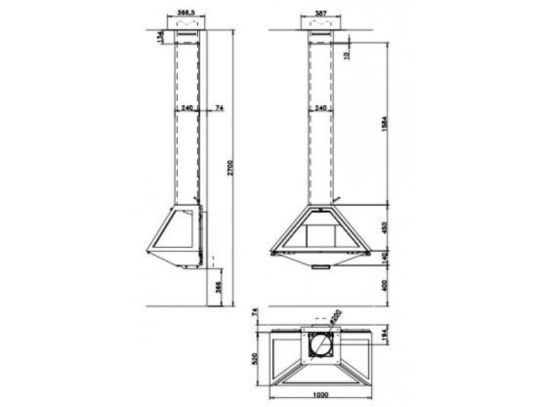 фото Стальной подвесной камин Rocal D-10 Graffiti