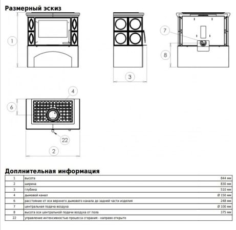 фото Печь-камин ABX PANONIE I