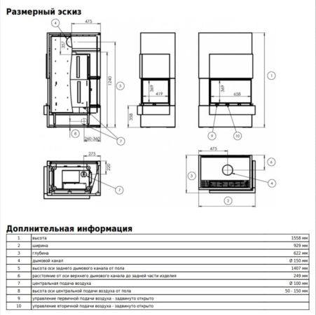 фото Камин ABX с облицовкой Norfolk угловой  с теплообменником