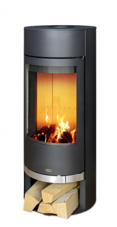 фото Цилиндрическая печь-камин Vigo черная сталь ABX